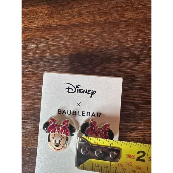 Baublebar Minnie Mouse Red Rhinestone Jewel Bow Earrings - Picture 5 of 5